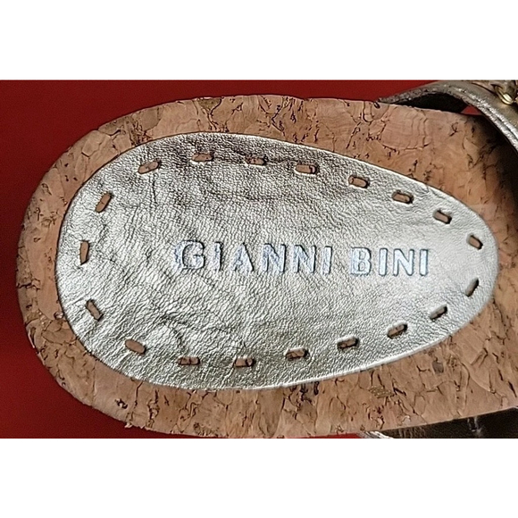 Gianni Bini Cork Wedge Jeweled Sandals,gold,woman's Sz 7.5 M - Picture 6 of 11